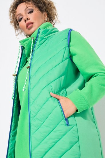 Ulla Popken 837409 Stepēta HYPRAR veste Gaiši zaļš - Vestes - 