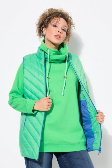Ulla Popken 837409 Stepēta HYPRAR veste Gaiši zaļš - Vestes - 