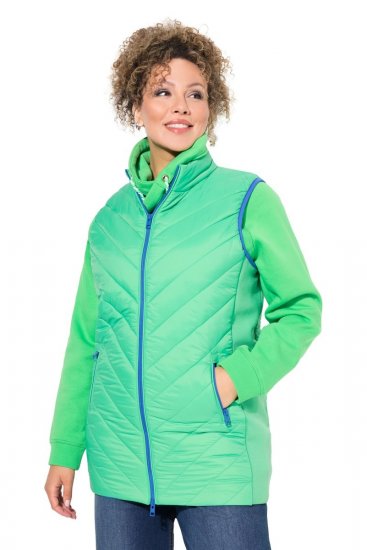 Ulla Popken 837409 Stepēta HYPRAR veste Gaiši zaļš - Vestes - 