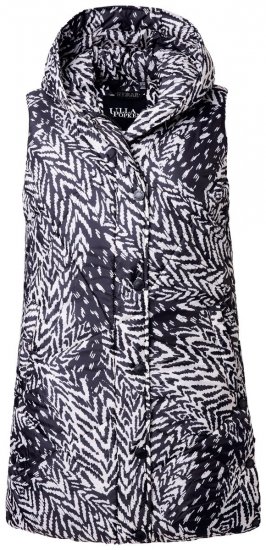 Ulla Popken 838435 Gara stepēta veste ar apdruku Melns - Vestes - 