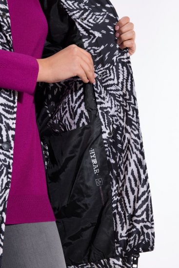 Ulla Popken 838435 Gara stepēta veste ar apdruku Melns - Vestes - 