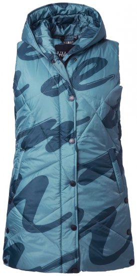 Ulla Popken 838435 Gara stepēta veste ar apdruku Pelēcīgi zaļš - Vestes - 