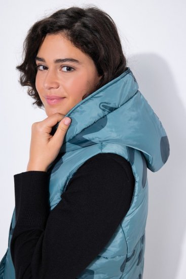 Ulla Popken 838435 Gara stepēta veste ar apdruku Pelēcīgi zaļš - Vestes - 
