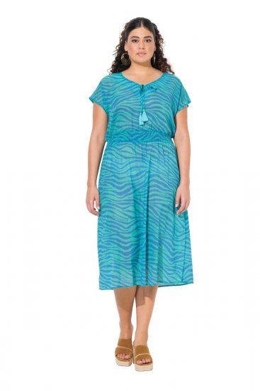 Ulla Popken 838483 Kleita ar dzīvnieku rakstu Tirkīza - Vasaras kleitas - Vasaras kleitas sievietēm lielos izmēros