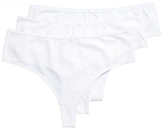 Ulla Popken 838637 Stringi 3 gab. Balts - Biksītes - 