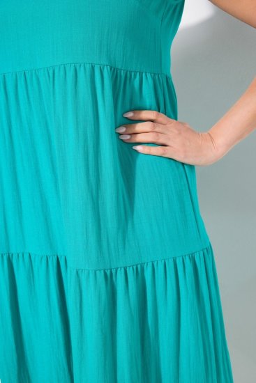 Ulla Popken 839135 Maksi kleita bez piedurknēm Tirkīza - Maxi kleitas - Sieviešu maxi kleitas lielos izmēros