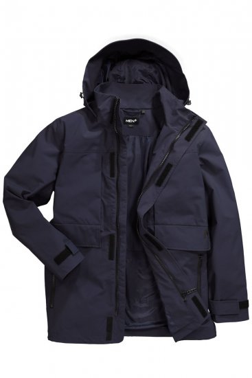Men+ 215 Lietusjaka ar kapuci Tumši zils - Jakas & Lietus apģērbs - Jakas - 2XL-12XL