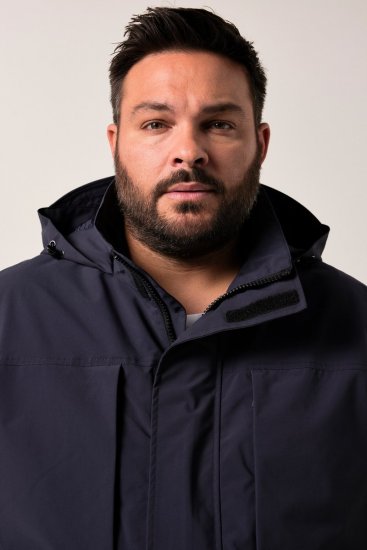 Men+ 215 Lietusjaka ar kapuci Tumši zils - Jakas & Lietus apģērbs - Jakas - 2XL-12XL