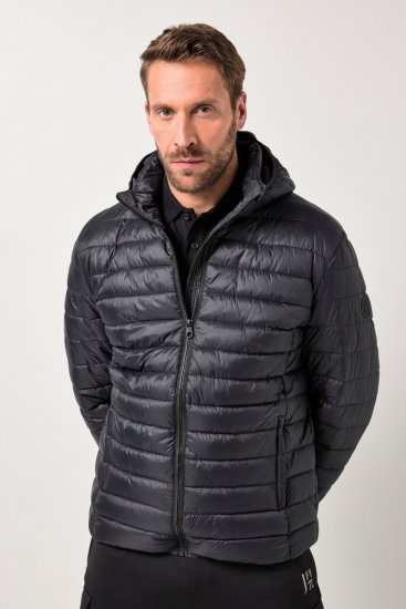 JAY-PI Lightly Quilted Jacket with a Hoodie Black - Jakas & Lietus apģērbs - Jakas - 2XL-12XL
