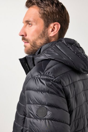 JAY-PI Lightly Quilted Jacket with a Hoodie Black - Jakas & Lietus apģērbs - Jakas - 2XL-12XL