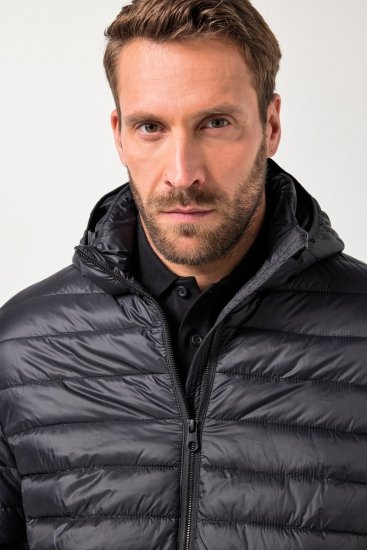 JAY-PI Lightly Quilted Jacket with a Hoodie Black - Jakas & Lietus apģērbs - Jakas - 2XL-12XL