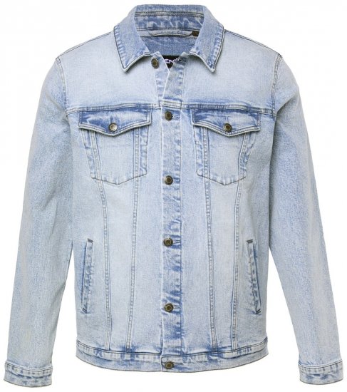 Men+ 394 Džinsa jaka ar krūšu kabatām Gaiši zils - Jakas & Lietus apģērbs - Jakas - 2XL-12XL