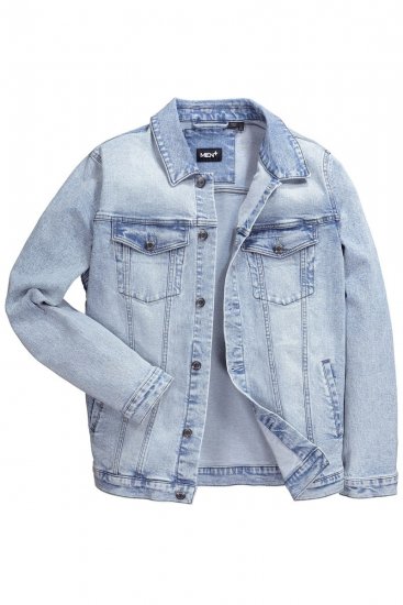 Men+ 394 Džinsa jaka ar krūšu kabatām Gaiši zils - Jakas & Lietus apģērbs - Jakas - 2XL-12XL