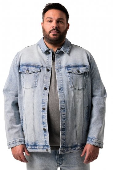 Men+ 394 Džinsa jaka ar krūšu kabatām Gaiši zils - Jakas & Lietus apģērbs - Jakas - 2XL-12XL