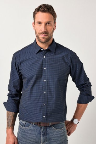JP1880 Shirt Long Sleeve Kent Collar Navy - Krekli - Krekli - 2XL-8XL