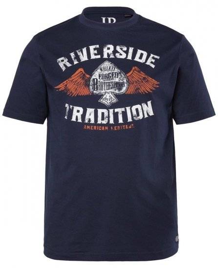 JP1880 T-Shirt Short Sleeve Chest Print Navy - T-krekli - T-krekli - 2XL-14XL