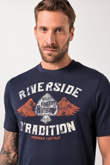 JP1880 T-Shirt Short Sleeve Chest Print Navy - T-krekli - T-krekli - 2XL-14XL