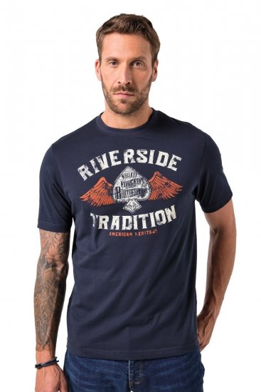 JP1880 T-Shirt Short Sleeve Chest Print Navy - T-krekli - T-krekli - 2XL-14XL