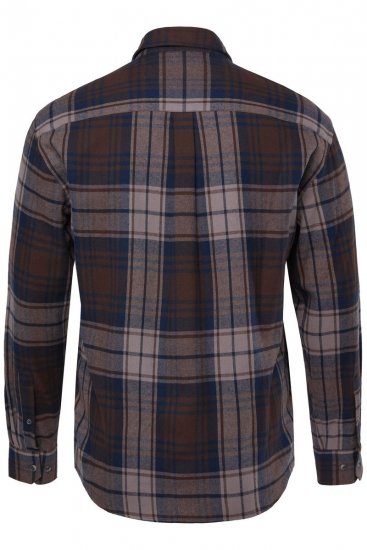 JP1880 Shirt Flannel Long Sleeve Dark Brown - Krekli - Krekli - 2XL-8XL