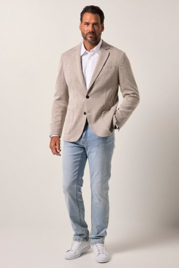 JP1880 Jacket Business Checked Beige - Uzvalki un žaketes - Liela izmēra uzvalki un bleizeri