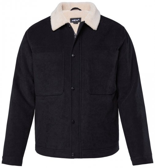 Men+ 545 Jaka ar teddy apkakli Melns - Jakas & Lietus apģērbs - Jakas - 2XL-12XL
