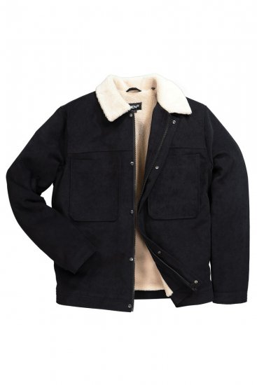 Men+ 545 Jaka ar teddy apkakli Melns - Jakas & Lietus apģērbs - Jakas - 2XL-12XL