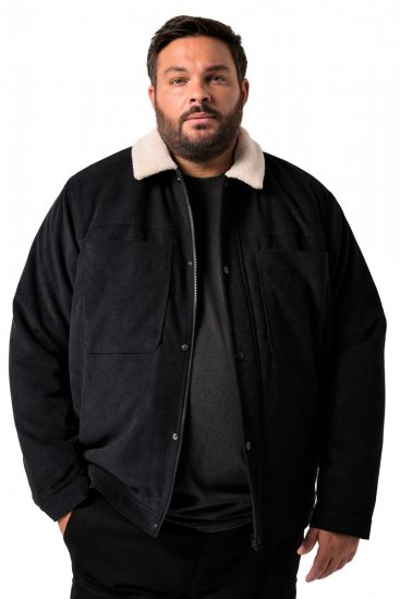Men+ 545 Jaka ar teddy apkakli Melns - Jakas & Lietus apģērbs - Jakas - 2XL-12XL