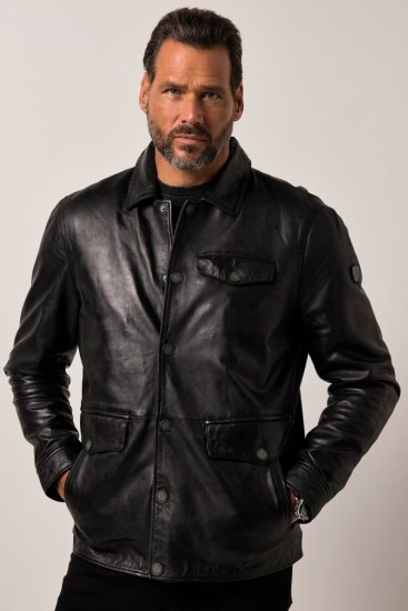 JP1880 Leather Jacket Finest Lamb Nappa Black - Jakas & Lietus apģērbs - Jakas - 2XL-12XL