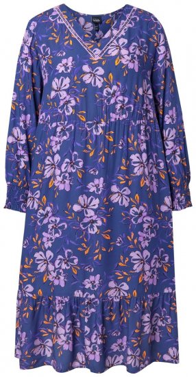 Ulla Popken 841873 Ziedaina midi kleita Tumši zils - Midi kleitas - Midi kleitas lielajos izmēros