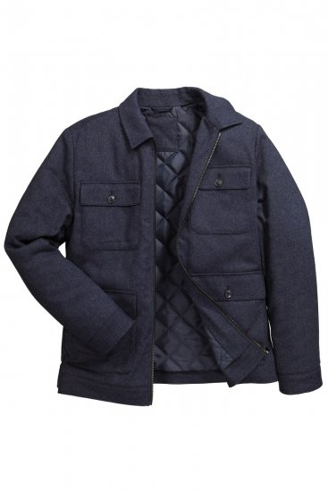 Boston Park 963 Jaka no vilnas maisījuma ar rāvējslēdzēju Tumši zils - Jakas & Lietus apģērbs - Jakas - 2XL-12XL