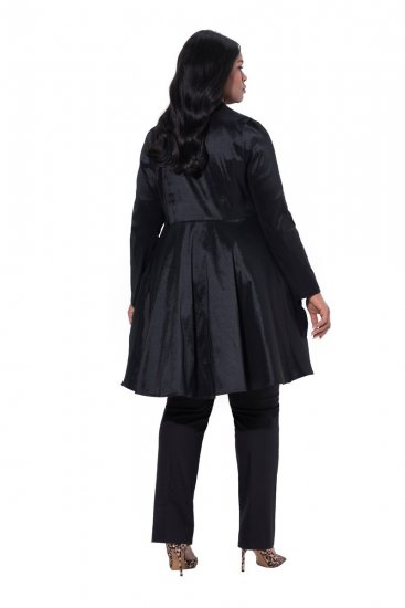 Ulla Popken 842028 Peplum žakete ar krokām Melns - Žaketes - Žaketes lielajos izmēros sievietēm