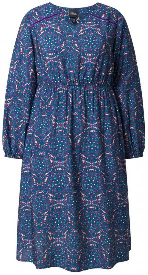 Ulla Popken 842153 Rakstaina midi kleita Petrolejas - Midi kleitas - Midi kleitas lielajos izmēros