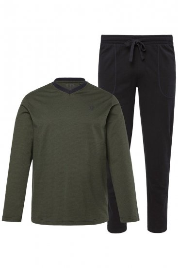 JP1880 Pyjamas Two-piece Striped Dark Green - Apakšveļa un peldšorti - Apakšveļa - 2XL-8XL