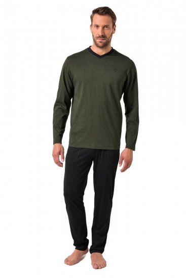 JP1880 Pyjamas Two-piece Striped Dark Green - Apakšveļa un peldšorti - Apakšveļa - 2XL-8XL