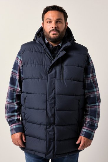 Men+ 433 Veste stepēta ar kapuci Tumši zils - Jakas & Lietus apģērbs - Jakas - 2XL-12XL