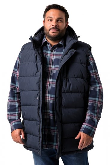 Men+ 433 Veste stepēta ar kapuci Tumši zils - Jakas & Lietus apģērbs - Jakas - 2XL-12XL