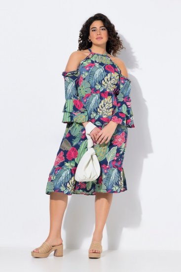 Ulla Popken 842471 Rakstaina midi kleita Tumši zils - Midi kleitas - Midi kleitas lielajos izmēros