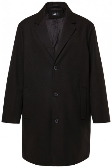 Men+ 482 Ūdeni atgrūdošs mētelis ar vilnas izskatu Melns - Jakas & Lietus apģērbs - Jakas - 2XL-12XL