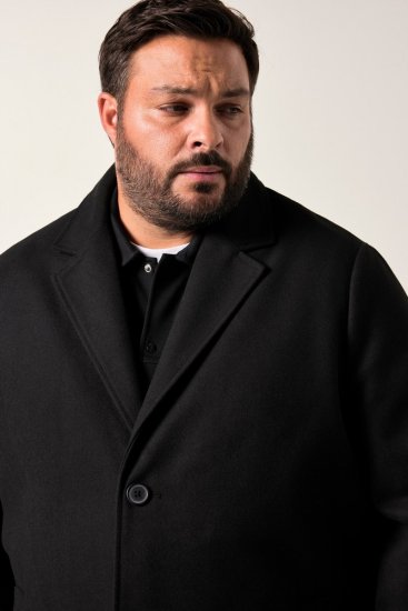 Men+ 482 Ūdeni atgrūdošs mētelis ar vilnas izskatu Melns - Jakas & Lietus apģērbs - Jakas - 2XL-12XL