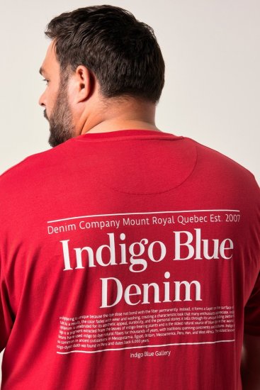 Men+ 500 T-krekls Indigo Blue Denim Tumši sarkans - T-krekli - T-krekli - 2XL-14XL