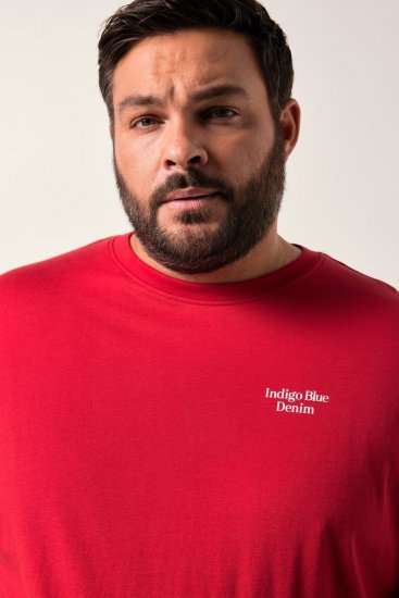 Men+ 500 T-krekls Indigo Blue Denim Tumši sarkans - T-krekli - T-krekli - 2XL-14XL