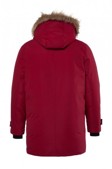 Men+ 619 Funkcionāla parka ar mākslīgās kažokādas kapuci Vīnsarkans - Jakas & Lietus apģērbs - Jakas - 2XL-12XL