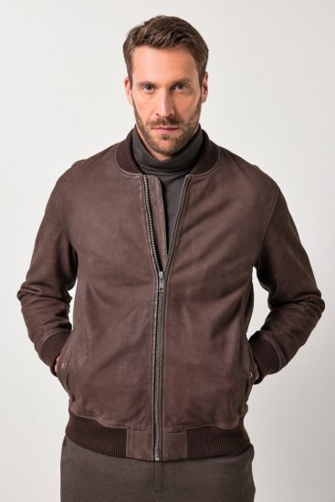 JP1880 Jacket Buffed Nubuck Lamb Leather Brown - Jakas & Lietus apģērbs - Jakas - 2XL-12XL