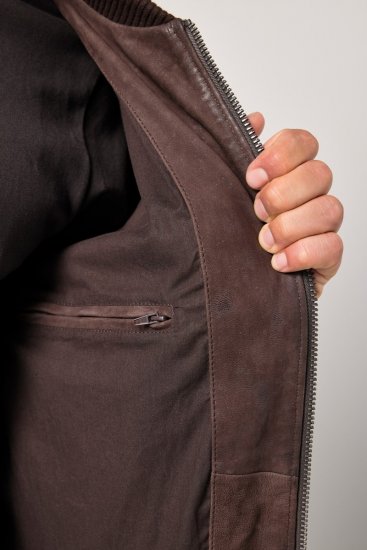 JP1880 Jacket Buffed Nubuck Lamb Leather Brown - Jakas & Lietus apģērbs - Jakas - 2XL-12XL