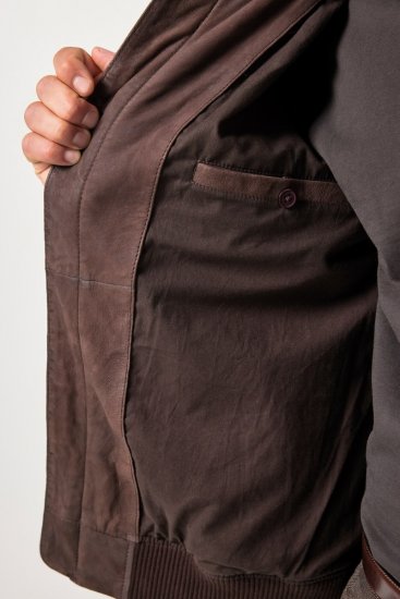 JP1880 Jacket Buffed Nubuck Lamb Leather Brown - Jakas & Lietus apģērbs - Jakas - 2XL-12XL