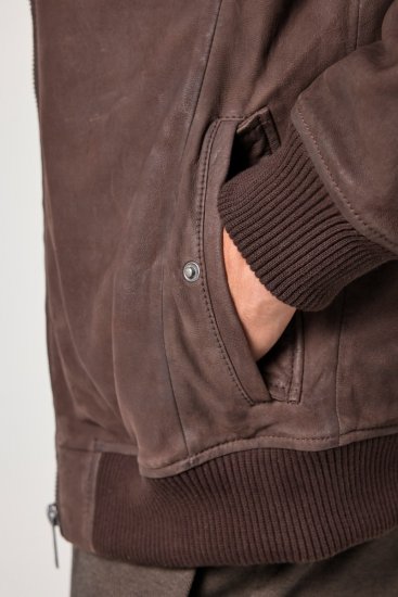 JP1880 Jacket Buffed Nubuck Lamb Leather Brown - Jakas & Lietus apģērbs - Jakas - 2XL-12XL