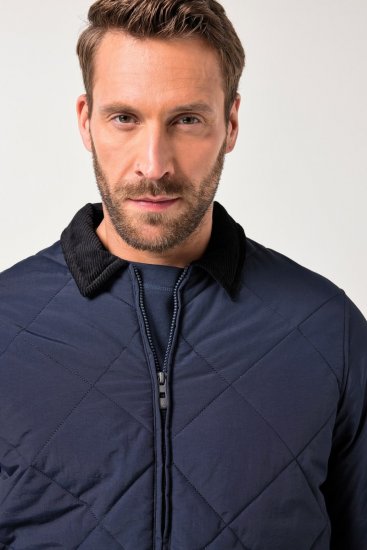 JP1880 842790 Stepēta bomber jaka no pārstrādāta materiāla Tumši zils - Jakas & Lietus apģērbs - Jakas - 2XL-12XL