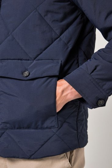 JP1880 842790 Stepēta bomber jaka no pārstrādāta materiāla Tumši zils - Jakas & Lietus apģērbs - Jakas - 2XL-12XL