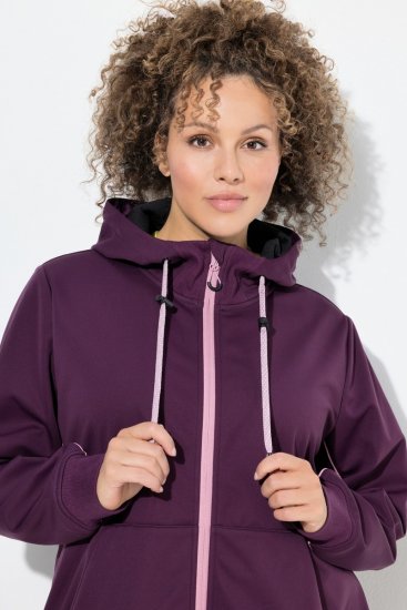 Ulla Popken 843186 Ūdeni atgrūdoša softshell jaka ar atstarotājiem Vīnsarkans - Jakas - Jakas sievietēm lielos izmēros