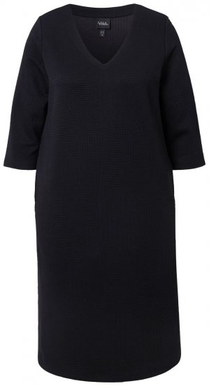 Ulla Popken 843326 Džempera kleita ar 3/4 piedurknēm Melns - Sporta auduma kleitas - 